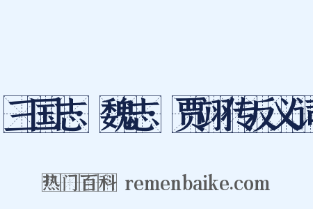 三国志·魏志·贾翊传反义词是什么意思的图片